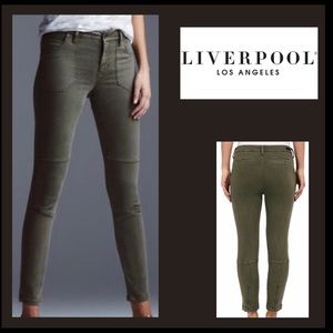Liverpool Jeans Co. Ankle Cargo in Dark Olive 8P